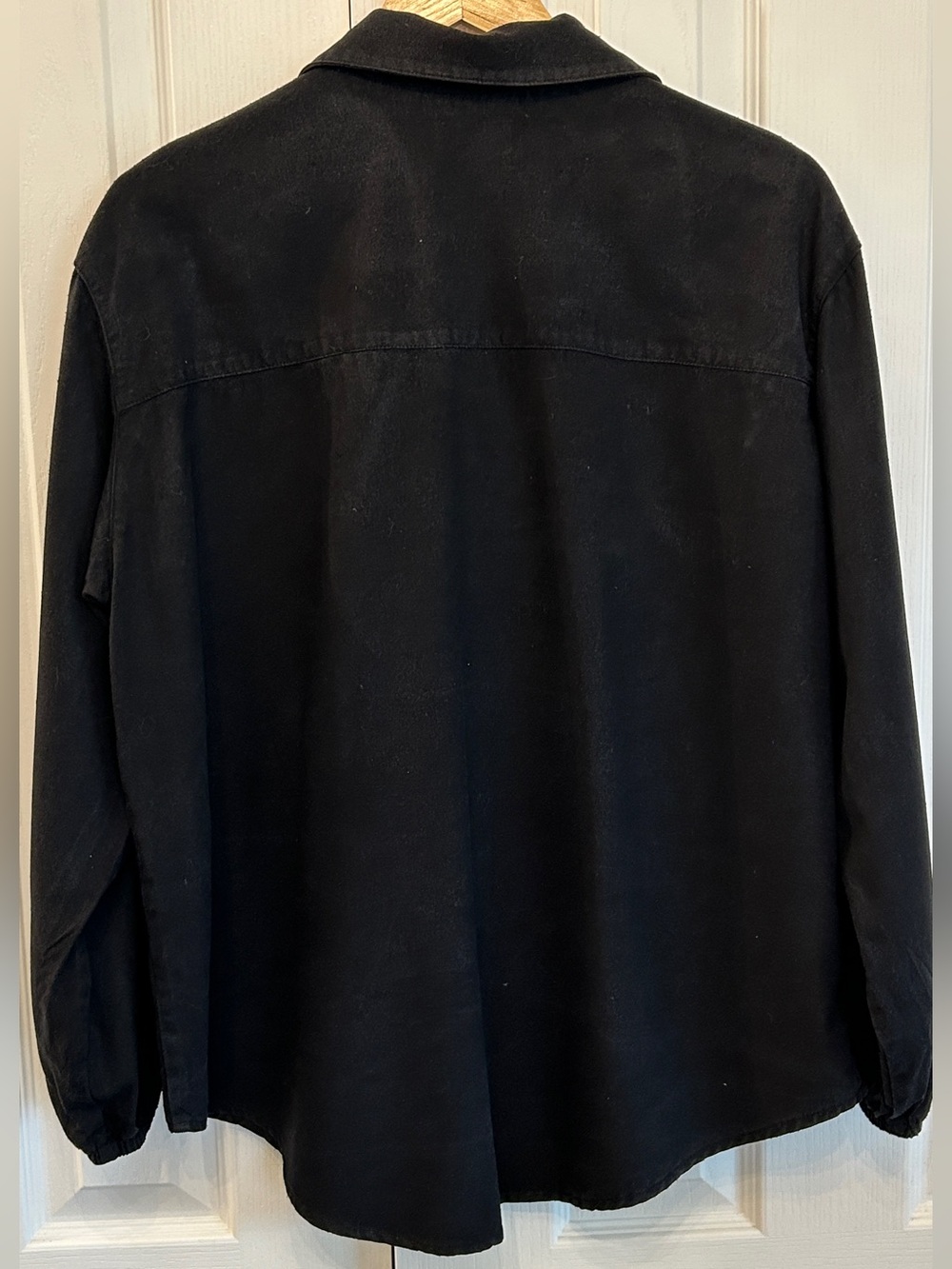 Harly Jae House Blouse L/XL Black 100% Raw Silk Canadian Designer 🇨🇦 - Picture 7 of 7